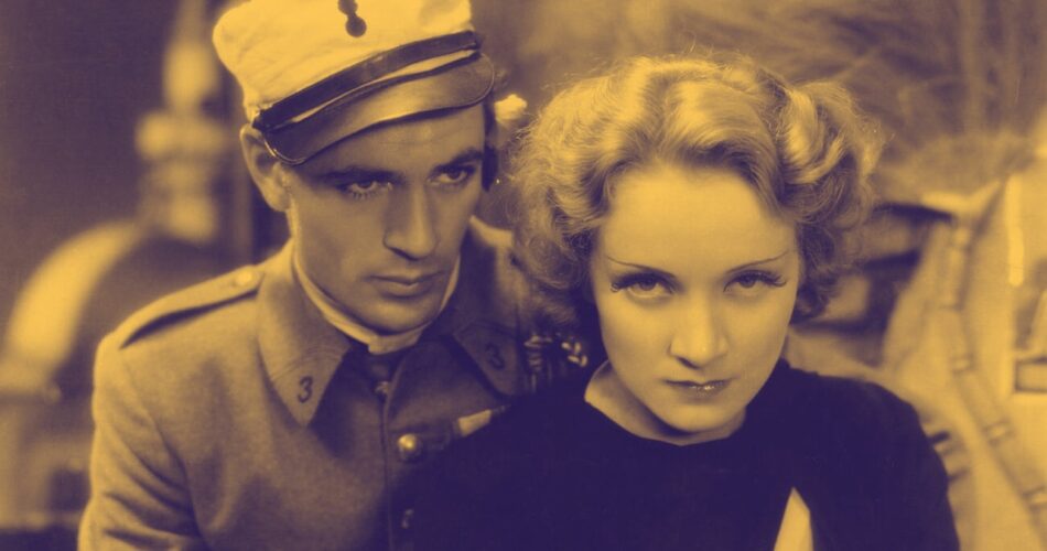 Gary Cooper i Marlene Dietrich w filmie "Maroko" (reż. Josef von Sternberg, 1930)