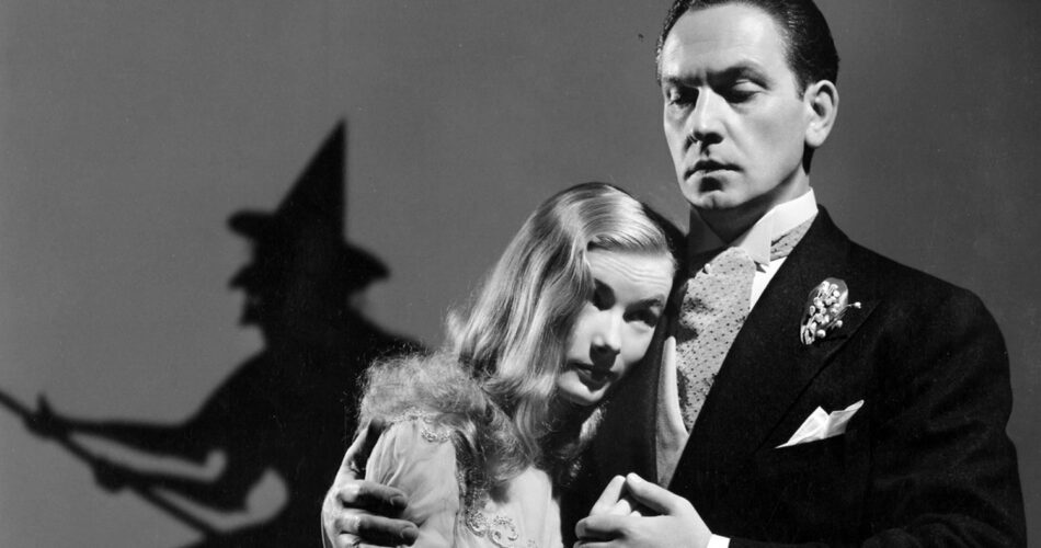 Veronica Lake i Fredric March w filmie "Ożeniłem się z czarownicą" (reż. René Clair, 1942)