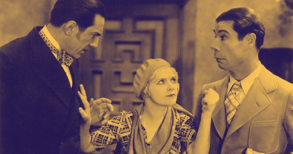 Bela Lugosi, Marjorie White i Joe E. Brown w filmie "Otwarte umysły" (reż. Mervyn LeRoy, 1931)