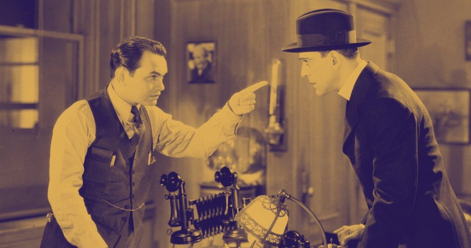 Edward G. Robinson i Boris Karloff w filmie "Ostatnie wydanie" (reż. Mervyn LeRoy, 1931)