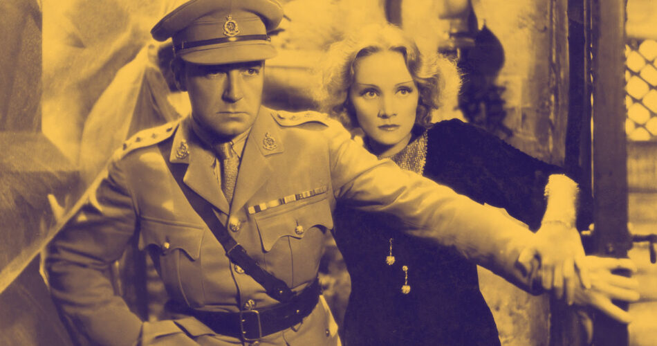 Clive Brook i Marlene Dietrich w filmie "Szanghaj Ekspres" (reż. Josef von Sternberg, 1932)