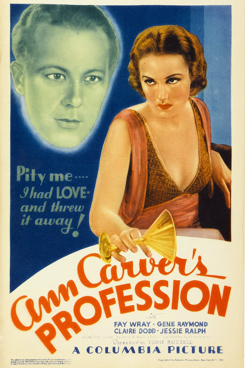 Plakat filmu "Kariera Anny Carver" (reż. Edward Buzzell, 1933)